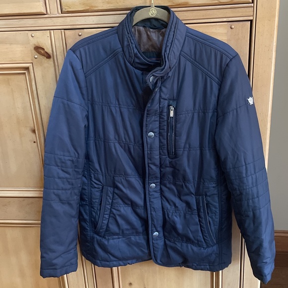 White Stone Jacket Navy Blue Medium Fully Lined Pockets - Picture 2 of 16